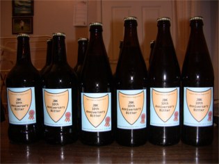 beer bottles filled and labelled